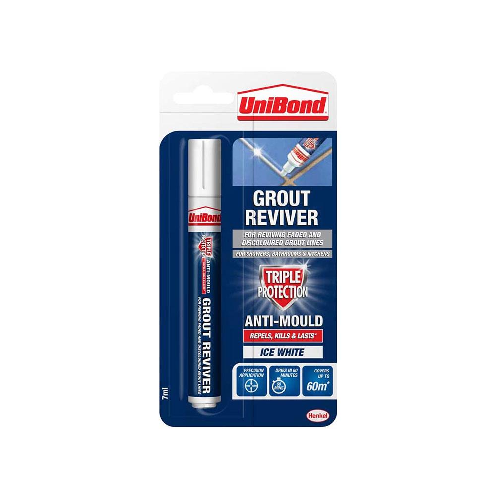 UniBond Anti-Mould Grout Reviver Pen For Reviving Faded And Discolored Grout Line - 7ml Main image