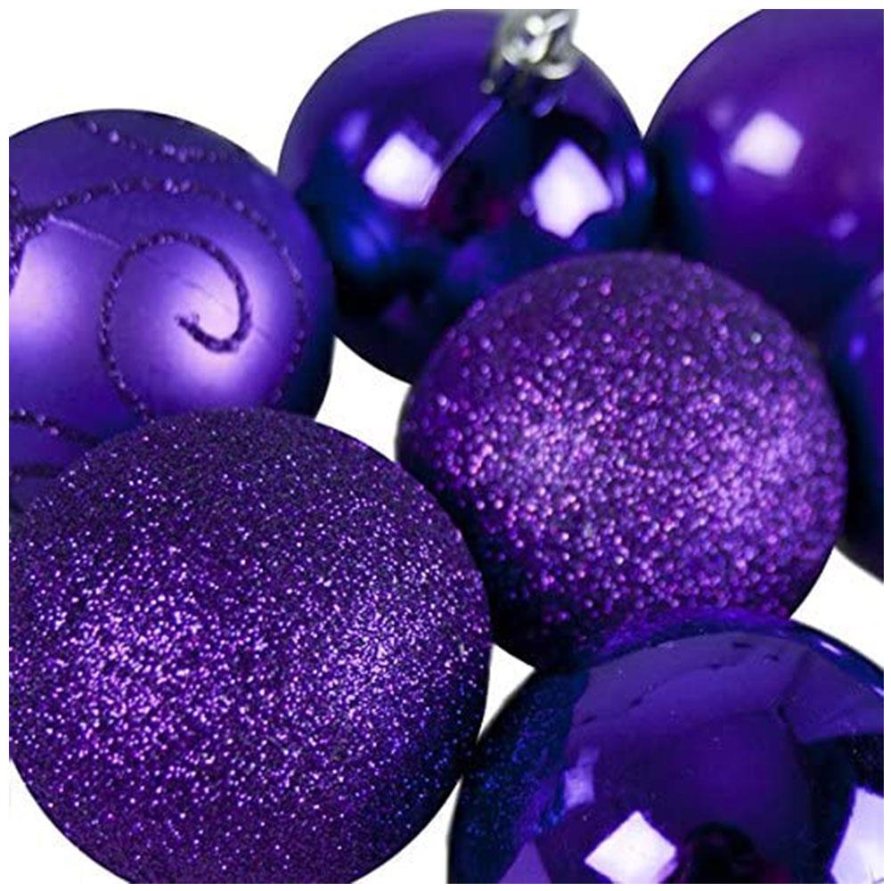 Premier Shatterproof Christmas Tree Baubles Balls 60mm Set of 24 - Purple Secondary image