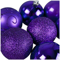 Premier Shatterproof Christmas Tree Baubles Balls 60mm Set of 24 - Purple