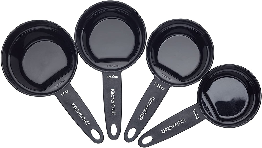 KitchenCraft Nesting Magnetic Set of 4 Measuring Cups - Black