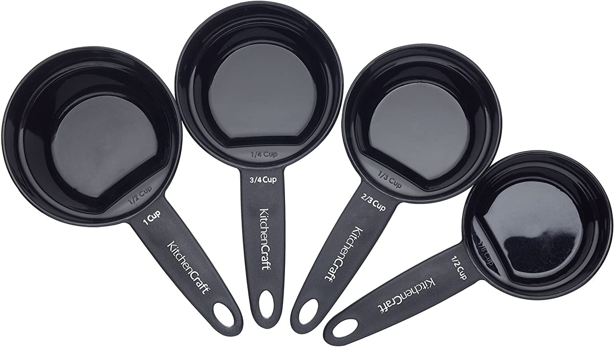 KitchenCraft Nesting Magnetic Set of 4 Measuring Cups - Black