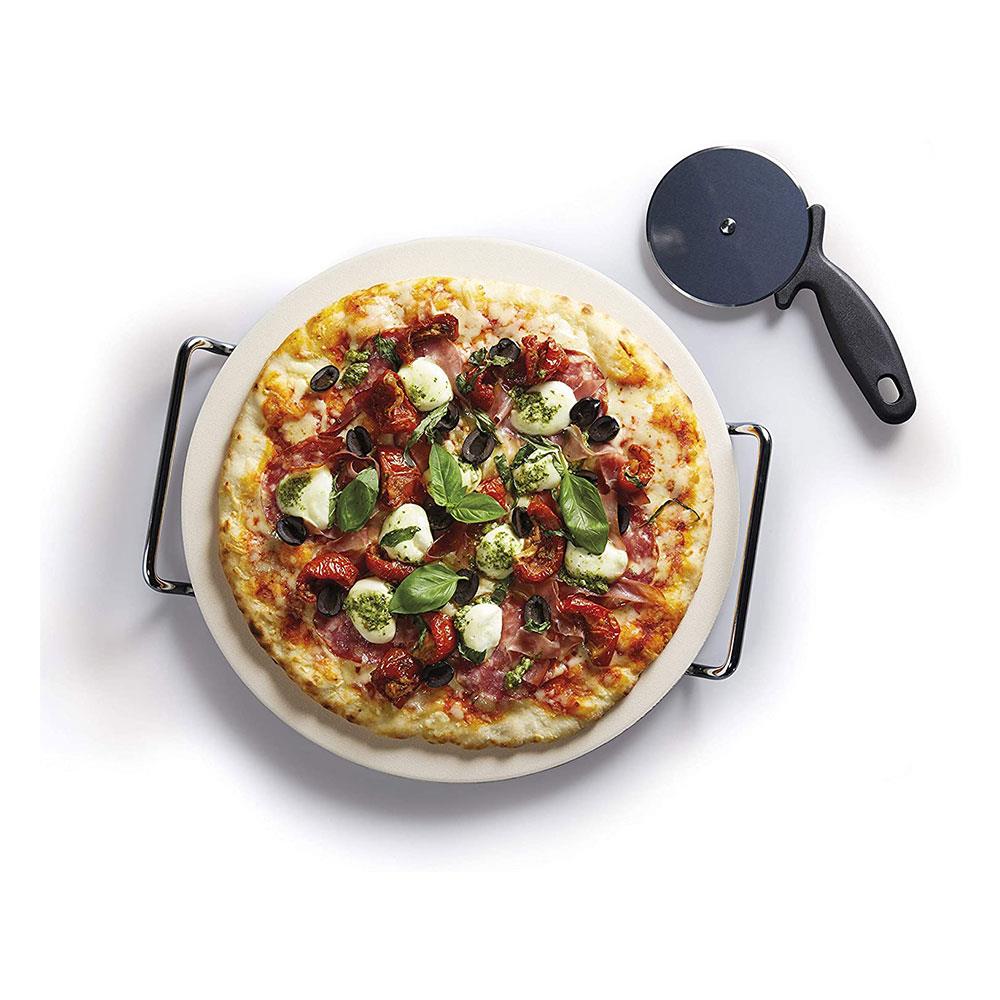 KitchenCraft World of Flavours Italian Pizza Stone Set - 2 Pieces