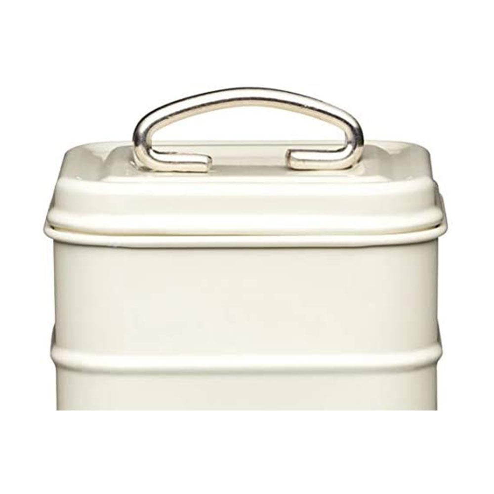 KitchenCraft Living Nostalgia Metal Tea Canister - Antique Cream