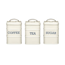 KitchenCraft Living Nostalgia Metal Tea Canister - Antique Cream