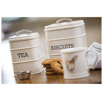 KitchenCraft Living Nostalgia Metal Tea Canister - Antique Cream