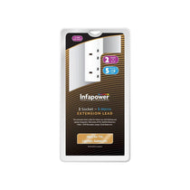 Infapower 2 Gang 5 Meter Extension Lead - White