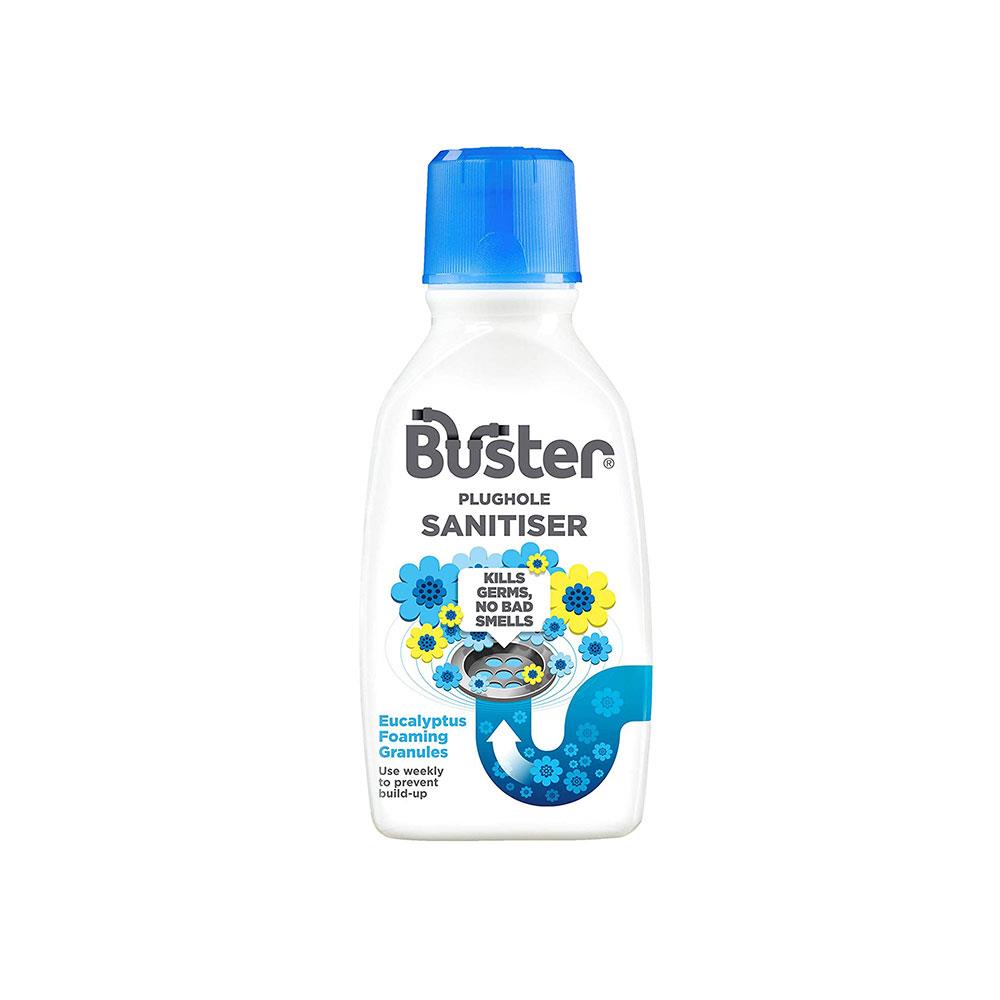 Buster Plughole Sanitiser Eucalyptus Foaming Granules 300g Drain Cleaner for Sinks & Appliances Main image