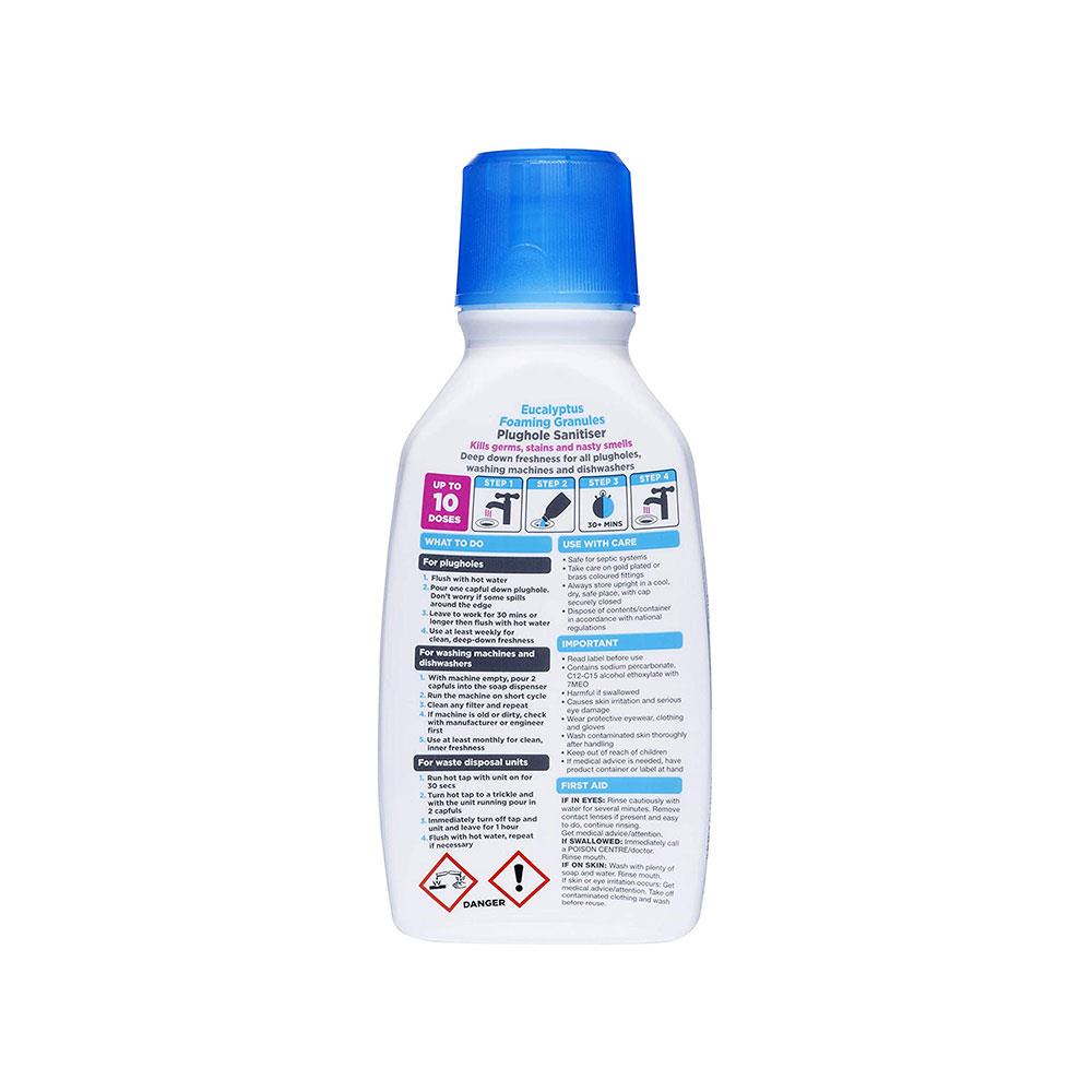 Buster Plughole Sanitiser Eucalyptus Foaming Granules 300g Drain Cleaner for Sinks & Appliances Secondary image