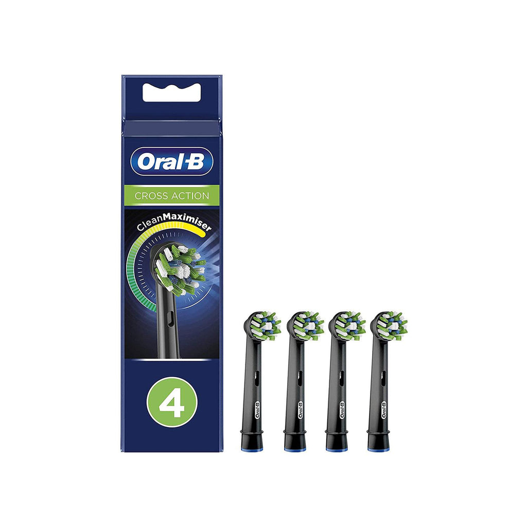 Oral B CrossAction 4 Replacement Toothbrush Head with CleanMaximiser Technology - Black Edition