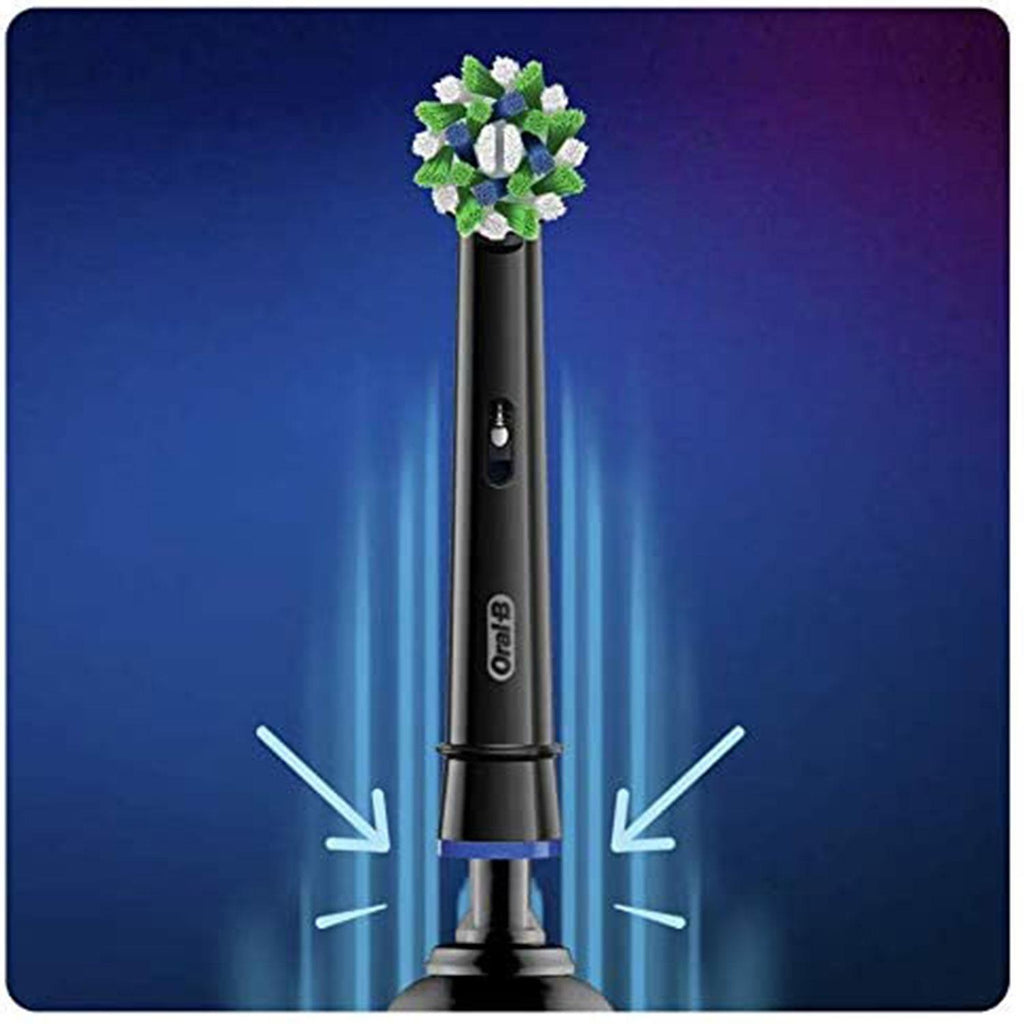 Oral B CrossAction 4 Replacement Toothbrush Head with CleanMaximiser Technology - Black Edition