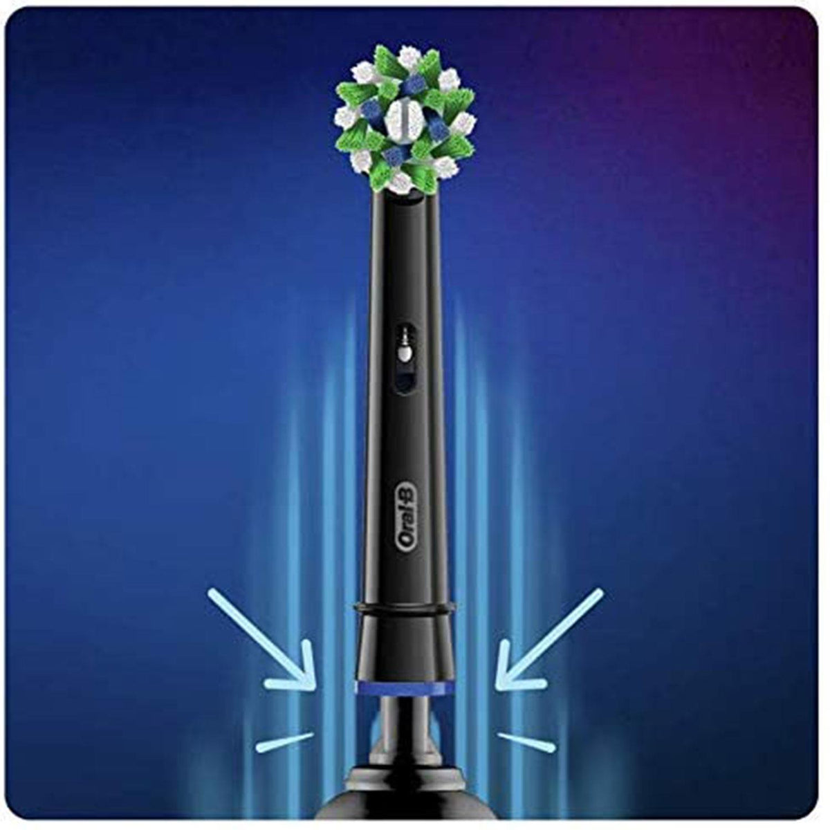 Oral B CrossAction 4 Replacement Toothbrush Head with CleanMaximiser Technology - Black Edition