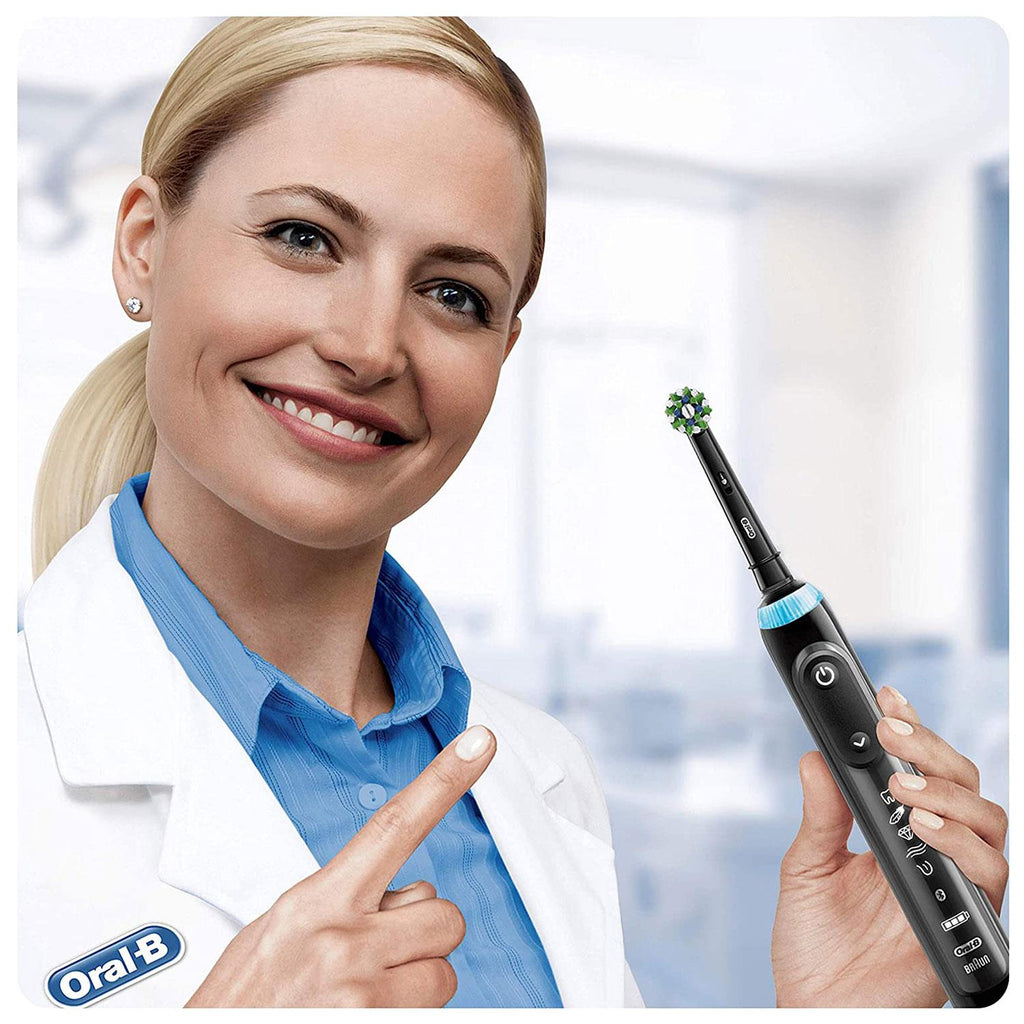 Oral B CrossAction 4 Replacement Toothbrush Head with CleanMaximiser Technology - Black Edition