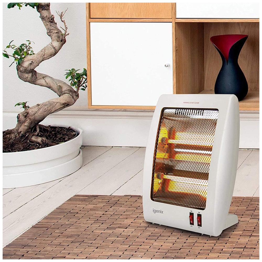 Igenix Portable Upright Halogen Electric Heater 2 Power Settings - 400W / 800W - White