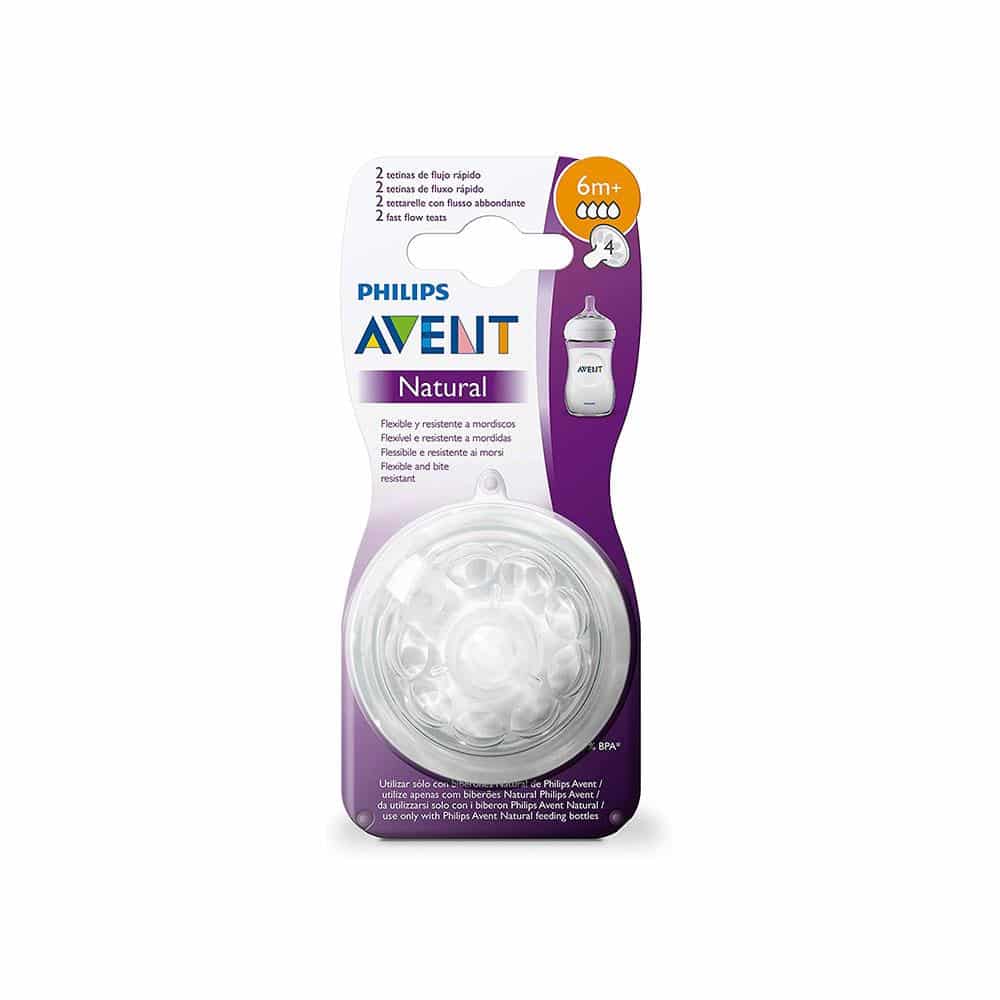 Philips Avent Natural Fast Flow Anti Colic Teat Silicone - 2 Count