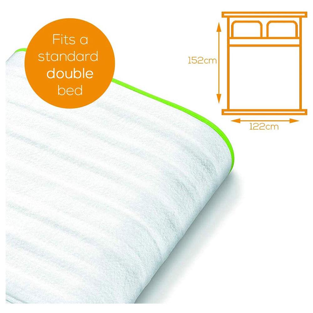 Beurer Ecologic+ Double Heated Underblanket With Elastic Straps Fleece 152cm x 122cm - White