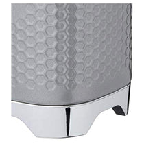 KitchenCraft Lovello Textured Retro Tea Canister With Geometric Embossed Finish 11 x 11 x 19 cm (4.5" x 4.5" x 7.5") - Shadow Grey
