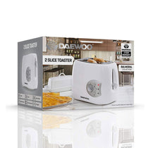 Daewoo Balmoral 2 Slice Toaster with Reheat And Defrost And Browning Control Plastic 800 W - White