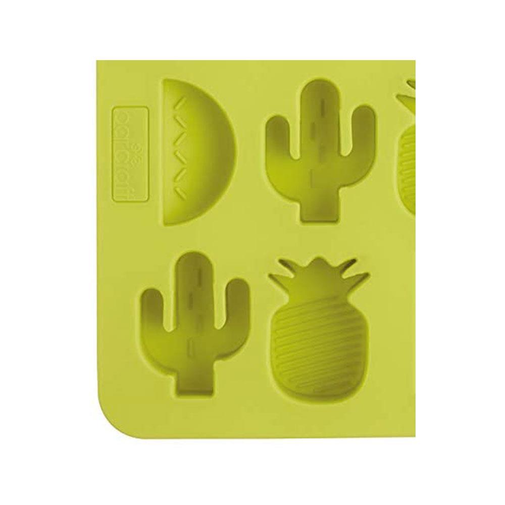 KitchenCraft BarCraft Novelty Silicone Ice Cube Tray With Tropical Shapes - Green Secondary image