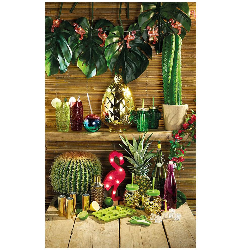 KitchenCraft BarCraft Novelty Silicone Ice Cube Tray With Tropical Shapes - Green
