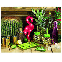 KitchenCraft BarCraft Novelty Silicone Ice Cube Tray With Tropical Shapes - Green