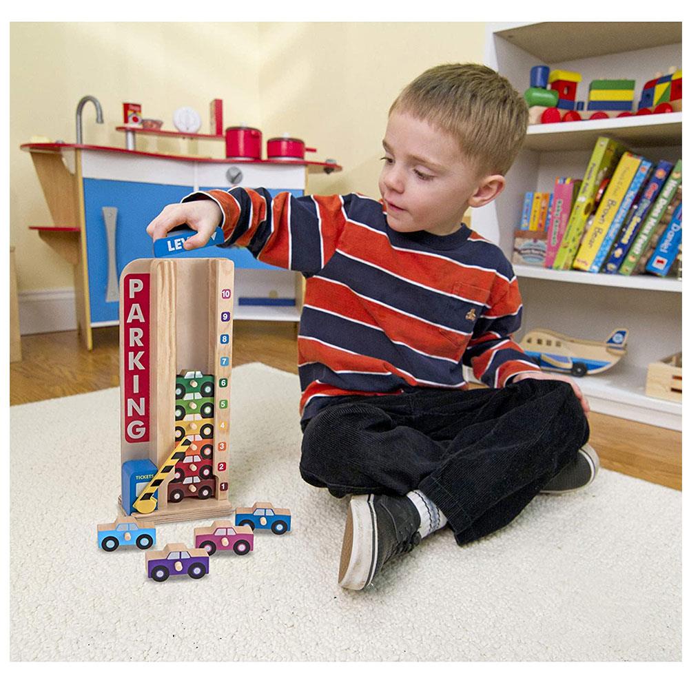 Melissa & Doug Stack & Count Wooden Parking Garage With 10 Cars Secondary image