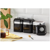 Swan Retro Set of 3 Canisters Tea Coffee Sugar - Black