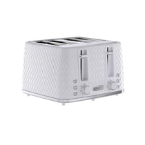 Daewoo Argyle 4 Slice Toaster With Reheat Cancel And Defrost Functions 1600 W - White