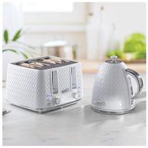 Daewoo Argyle 4 Slice Toaster With Reheat Cancel And Defrost Functions 1600 W - White