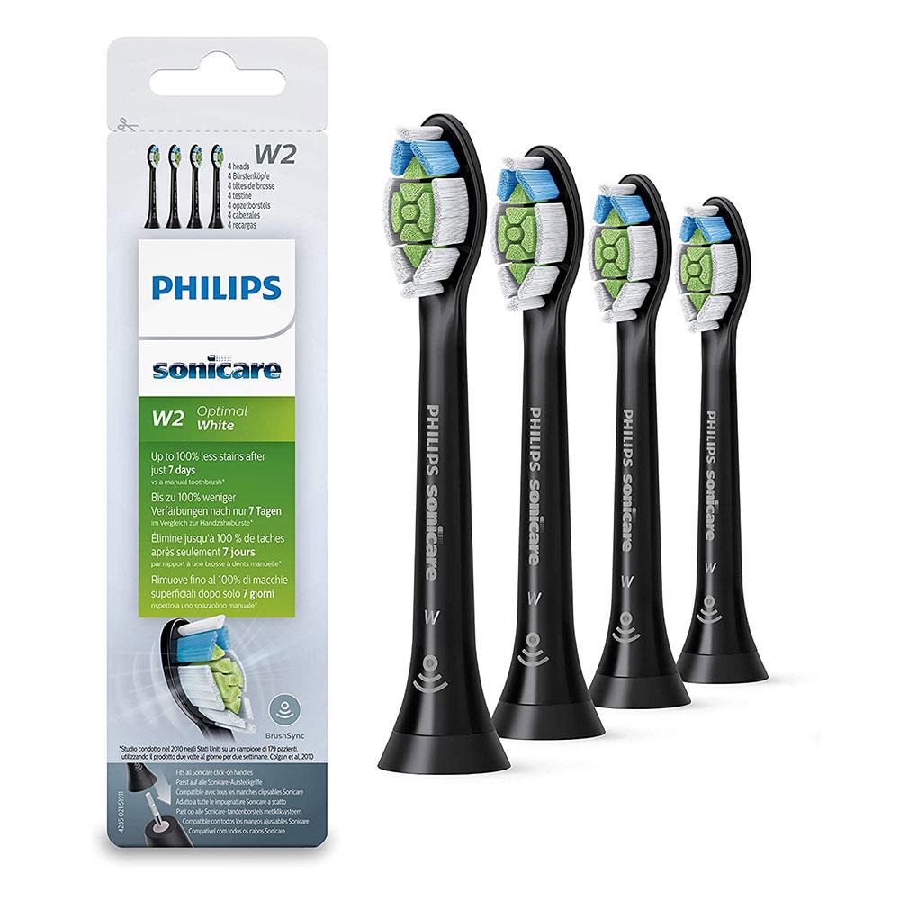 Philips Sonicare W Optimal Standard Sonic Toothbrush Heads 4pk - Black