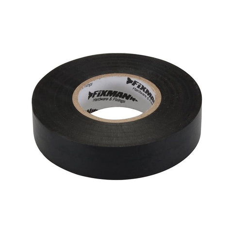 Fixman Insulation Tape 19mm x 33m Black PVC Electrical Tape With Rubber Adhesive Flexible And Flame Retardant For Cable Protection - product photo
