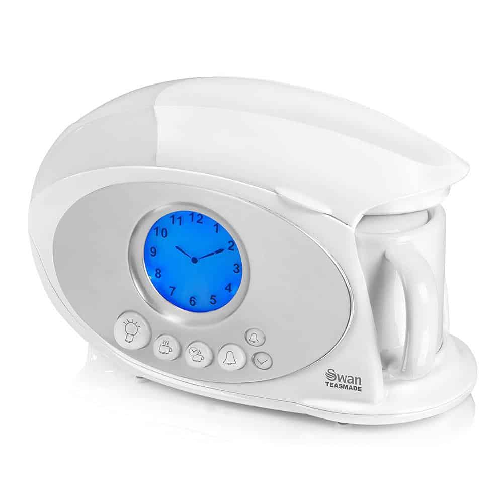 Swan Teasmade Rapid Water Boiler With Analogue Clock And Alarm 850 W 600ml - White