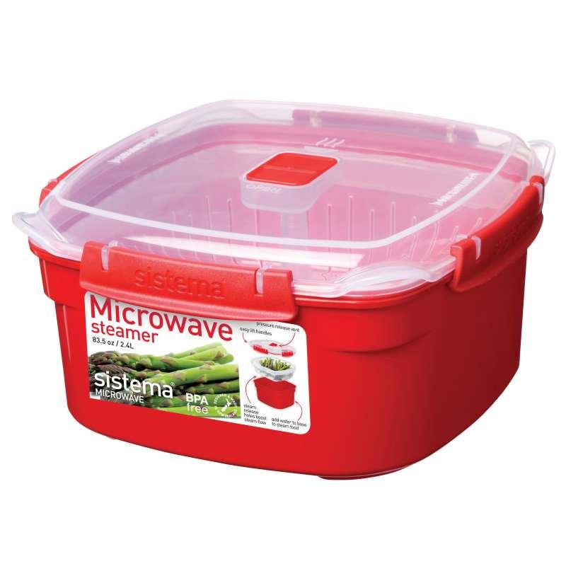 Sistema Microwave Medium Steamer 2.4 Litre - Red