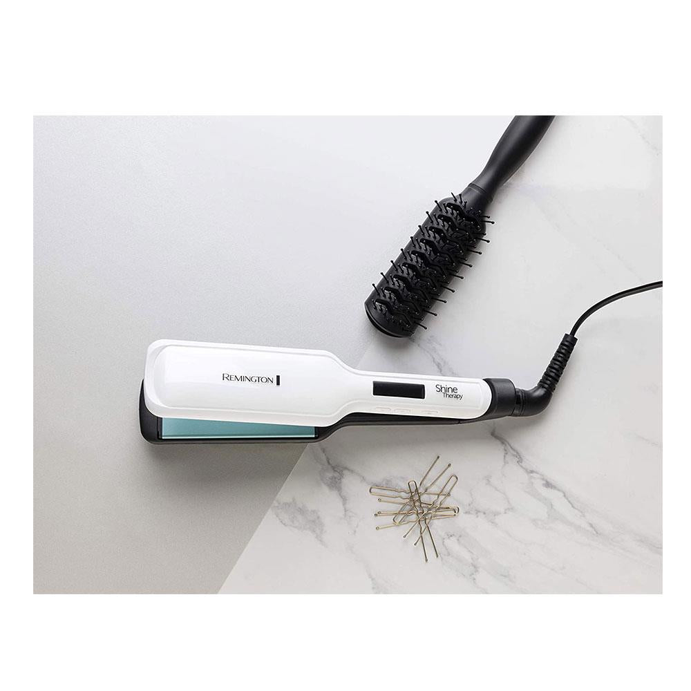 Remington Shine Therapy Wide Plate Ceramic Hair Straighteners for women