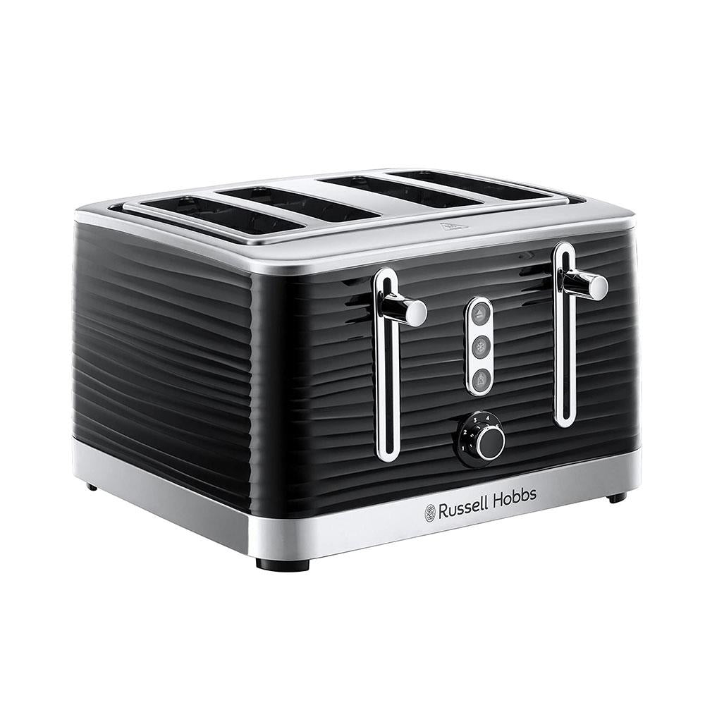 Russell Hobbs Inspire 4 Slice Toaster Wide Slot With Lift And Look Feature High Gloss Black With Chrome Accents 1800 W Main image