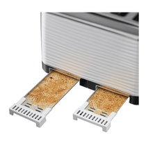 Russell Hobbs Inspire 4 Slice Toaster Wide Slot With Lift And Look Feature High Gloss White With Chrome Accents 1800 W