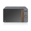 Swan Nordic Digital LED Microwave With Wood Effect Handle 20 Liters 800 W - Slate Grey