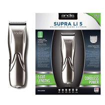 Andis Supra Li 5 Adjustable Blade Clipper High Speed 5 Cut Lengths - Silver
