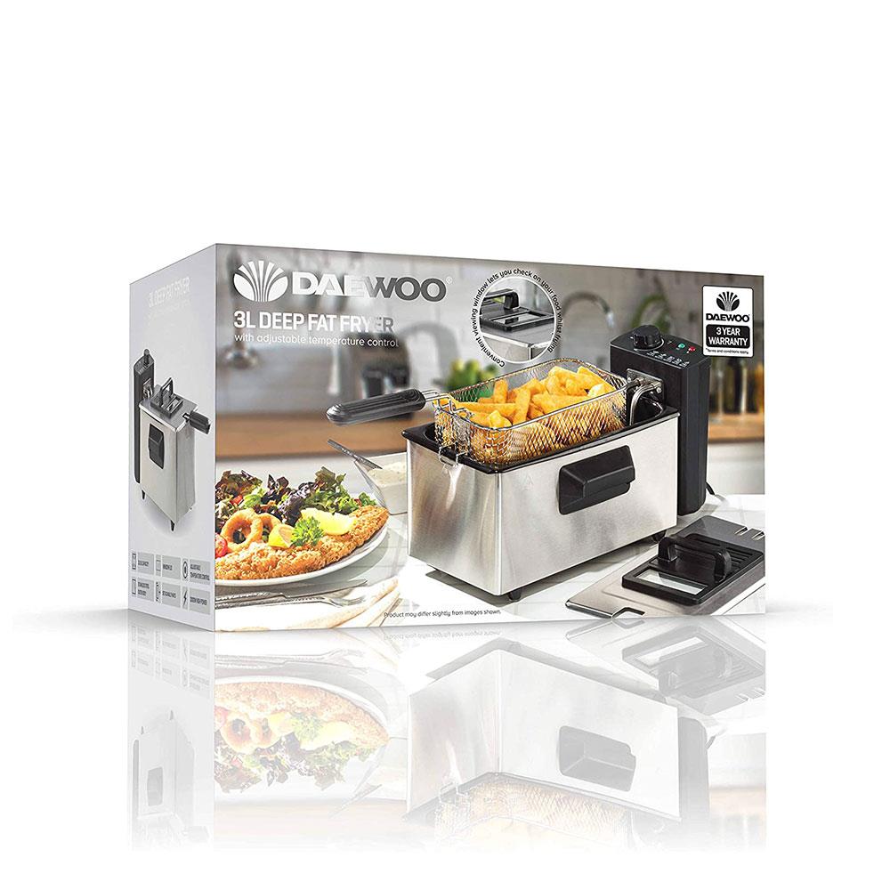 Daewoo Deep Fat Fryer With Adjustable Temperature Control 2000 W 3 Liter - Silver