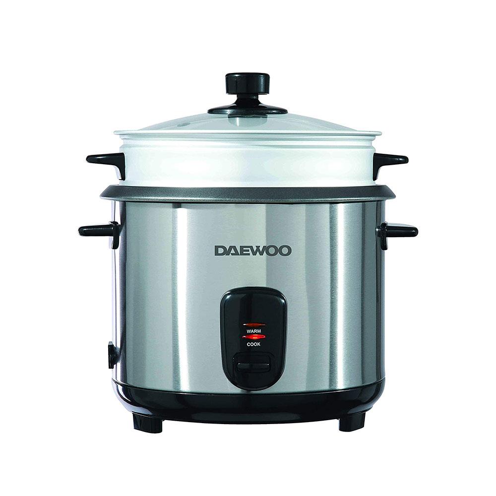 Daewoo Rice Cooker With Steamer Basket Stainless Steel 700 W 1.8 Litre - Silver Main image