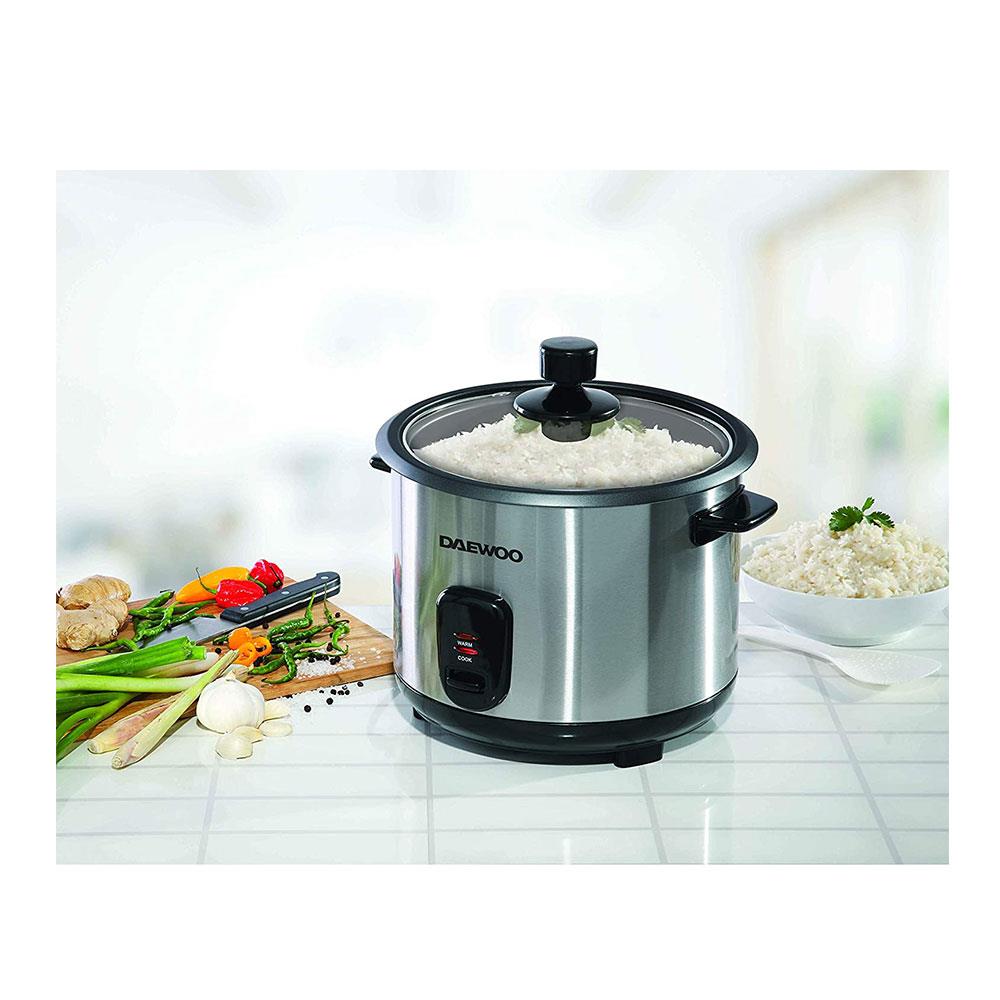 Daewoo Rice Cooker With Steamer Basket Stainless Steel 700 W 1.8 Litre - Silver Secondary image