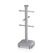 Swan Retro 6 Cup Mug Tree Weighted Base Polished Metal - Grey