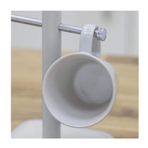Swan Retro 6 Cup Mug Tree Weighted Base Polished Metal - Grey