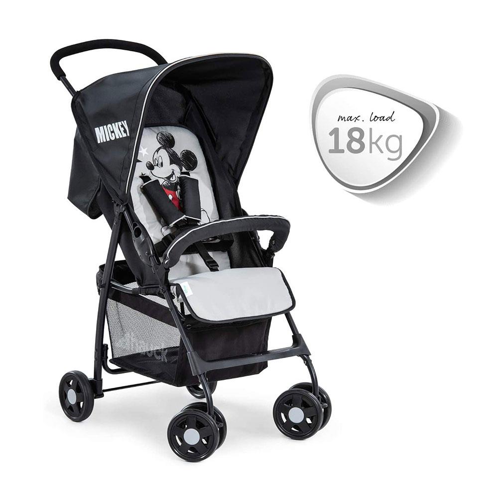 Hauck Disney Sport Mickey Stars Pushchair With XL Shopping Basket - Black/Grey
