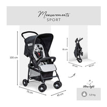 Hauck Disney Sport Mickey Stars Pushchair With XL Shopping Basket - Black/Grey