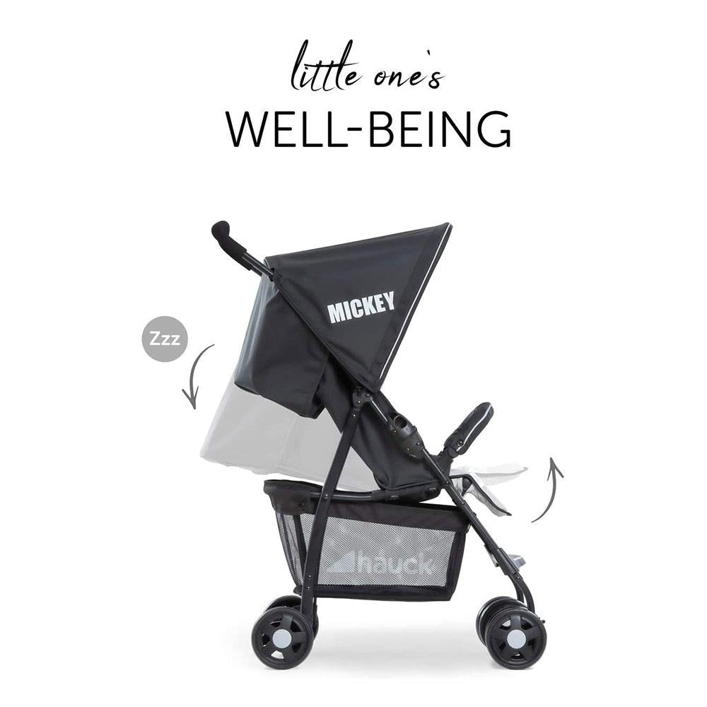 Hauck Disney Sport Mickey Stars Pushchair With XL Shopping Basket - Black/Grey