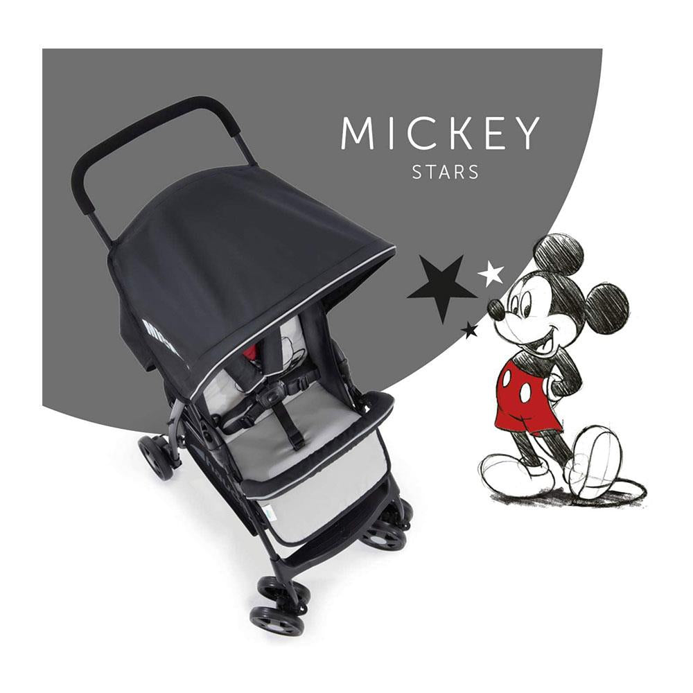 Hauck Disney Sport Mickey Stars Pushchair With XL Shopping Basket - Black/Grey