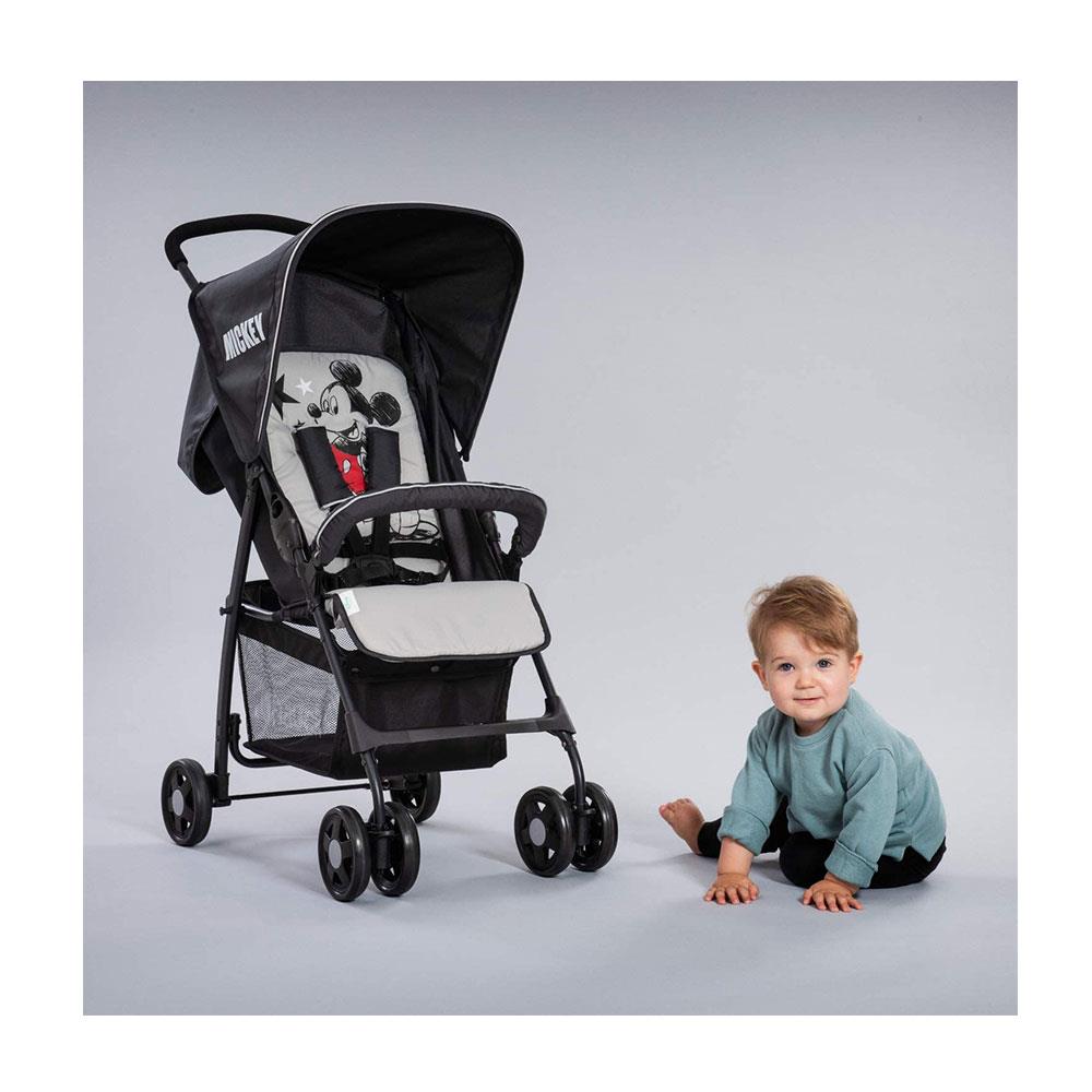 Hauck Disney Sport Mickey Stars Pushchair With XL Shopping Basket - Black/Grey