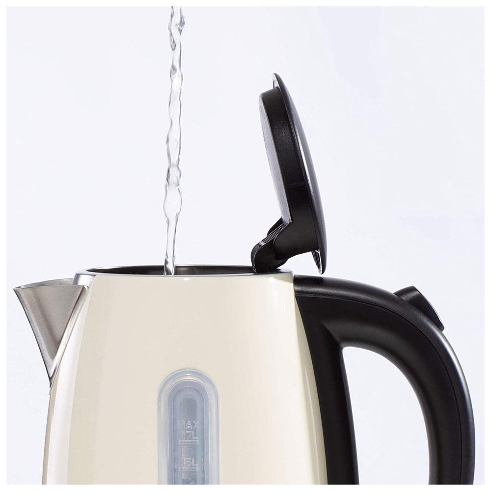 Daewoo Kensington Jug Kettle Stainless Steel 3000 W 1.7 Litre - Cream