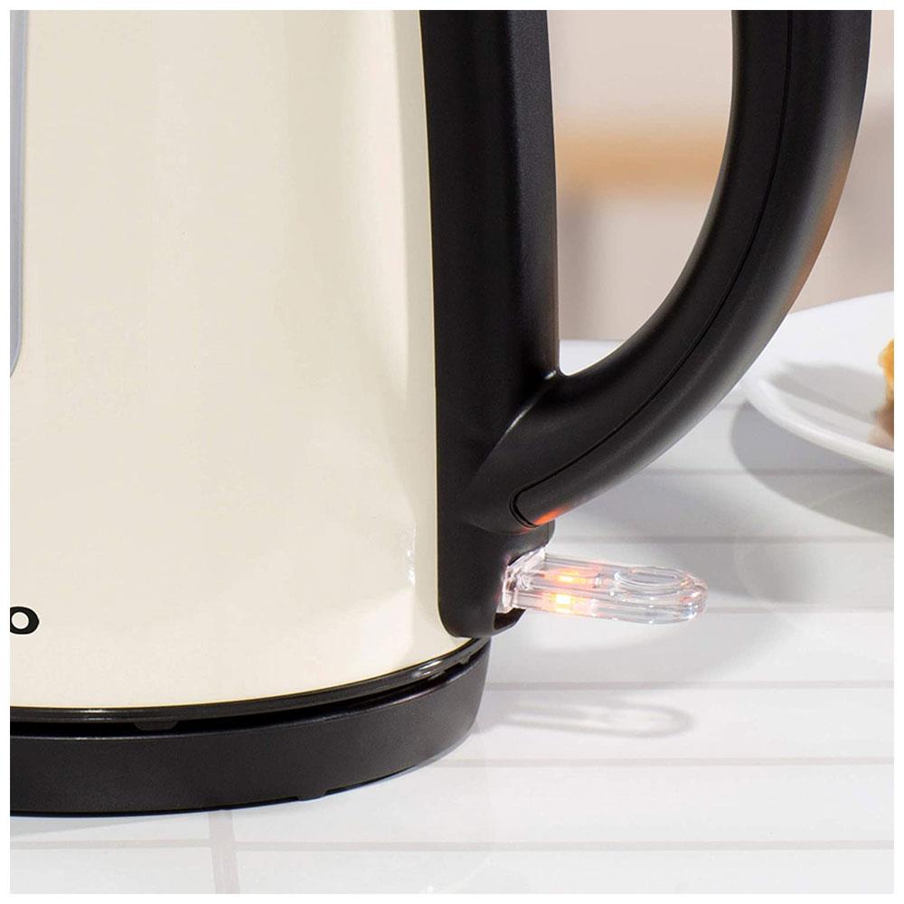 Daewoo Kensington Jug Kettle Stainless Steel 3000 W 1.7 Litre - Cream