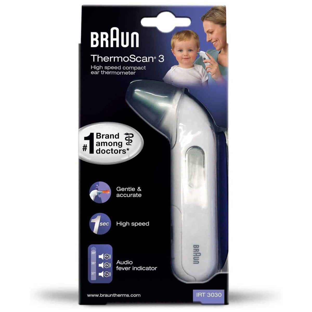 Braun ThermoScan 3 Infrared Ear Thermometer - White Main image